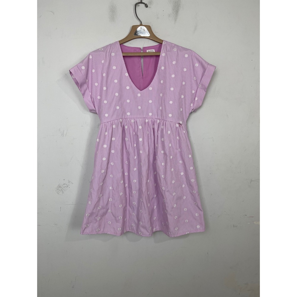 Shop the Mint Nursing Collection Pink Striped Polka Dot Babydoll Dress XS
